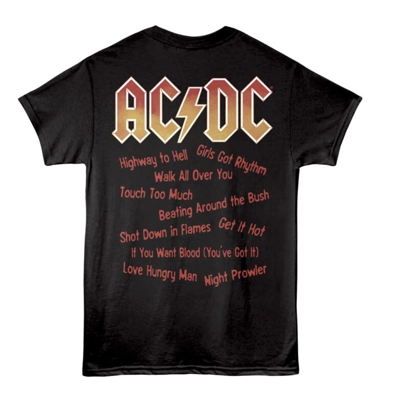 ACDC Highway to Hell Tracklist Men's T Shirt