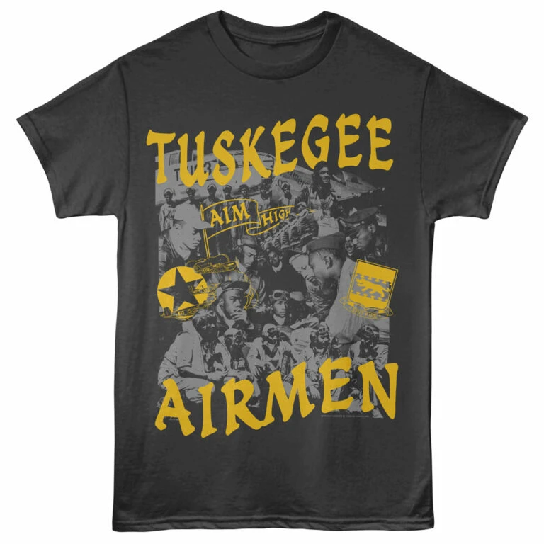 Tuskegee Airmen Aim High Men's T Shirt Charcoal
