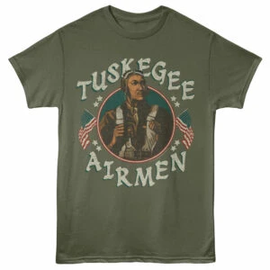 Tuskegee Airmen Diez Portrait Men's T Shirt Military Green
