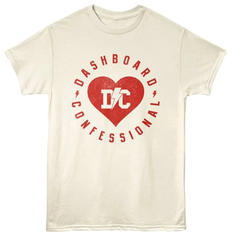 Dashboard Confessional Heart Men's T Shirt Ivory