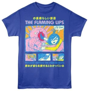 Flaming Lips Yoshimi Japanese Comic Men's T Shirt Blue