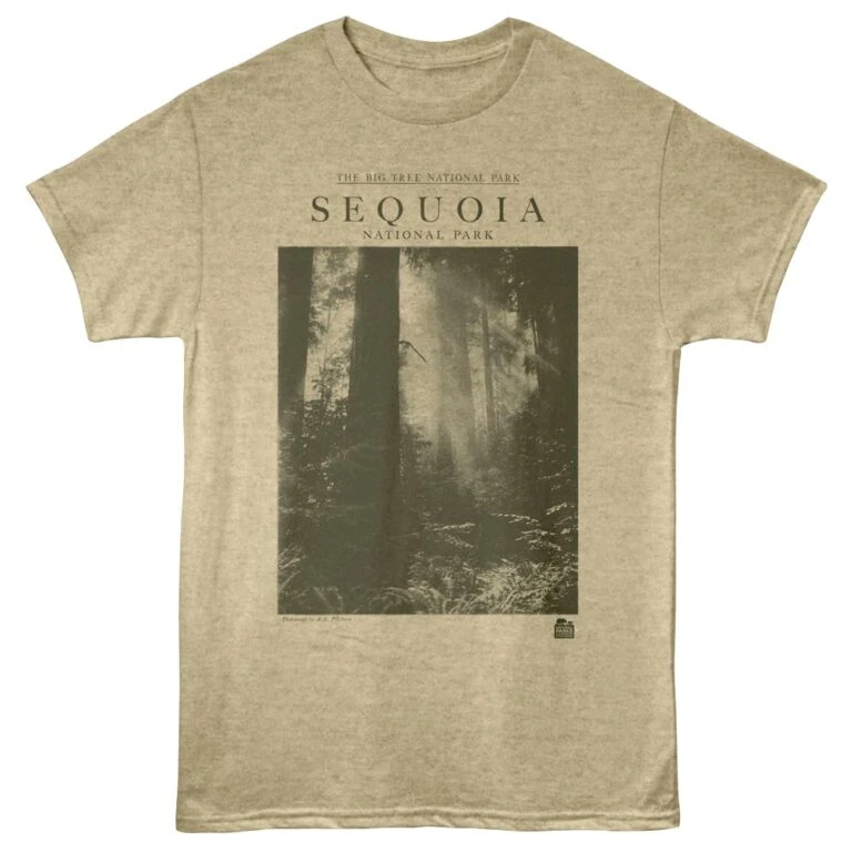 Sequoia Big Tree Park Men's T Shirt Khaki Heather