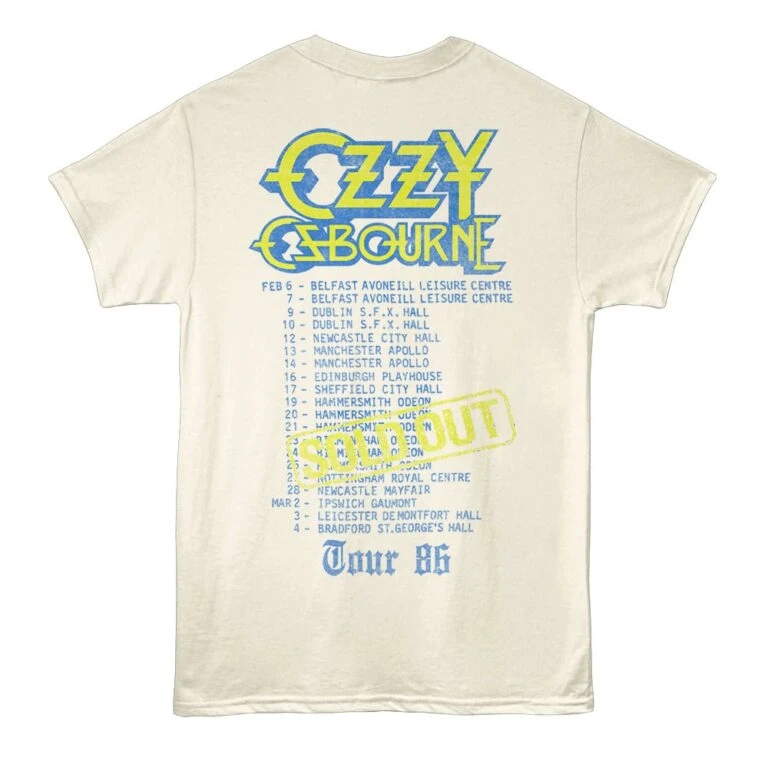 Ozzy Osbourne Original Sin UK Tour 86 Men's T Shirt Ivory