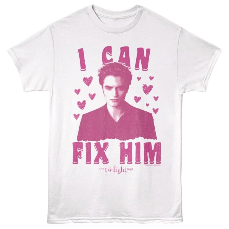 Twilight Edward I can Fix Him Men's T Shirt White