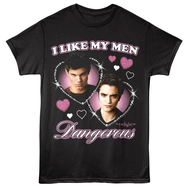 Twilight I Like my Men Dangerous Men's T Shirt Black