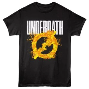 Underoath Flaming Logo Men's T Shirt Black