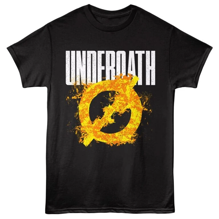 Underoath Flaming Logo Men's T Shirt Black