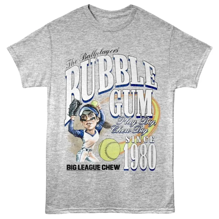 Big League Chew Softball 1980 Men's T Shirt Gray Heather