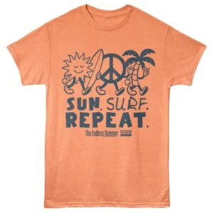 Endless Summer Sun Surf Repeat Men's T Shirt Orange Heather