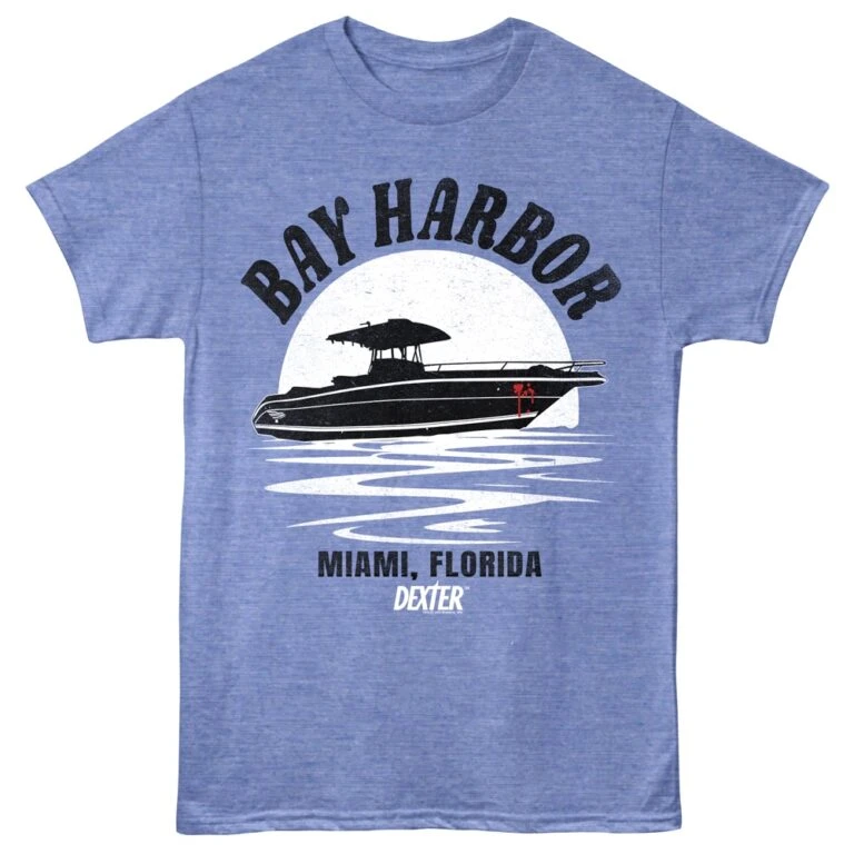 Dexter Slice of Life Boat Day Men's T Shirt Blue Heather