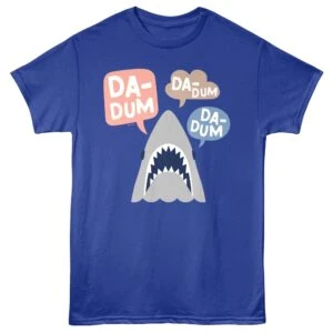 Jaws Da-Dum Shark Men's T Shirt Blue