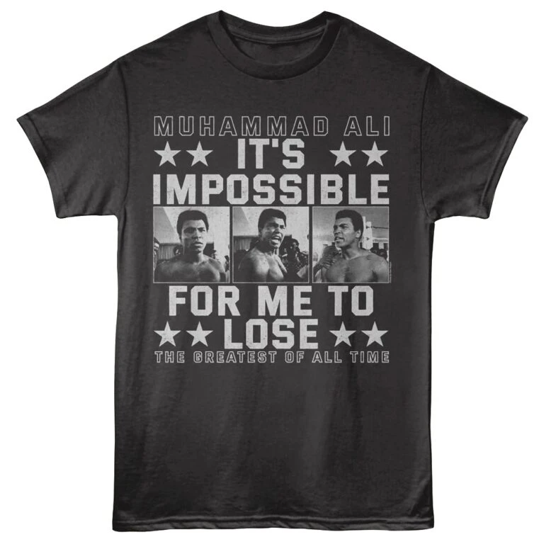Muhammad Ali Impossible to Lose Men's T Shirt Black