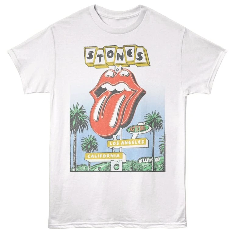 Rolling Stones California Motel Men's T Shirt White