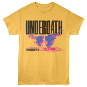 Underoath Blue Flames Men's T Shirt Gold